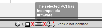Seleccione la identificación de la VCI conectada en el cuadro desplegable de la columna Desired en la fila VCI identification. Deje el ajuste de identificación de VCI resaltado y pulse Apply.