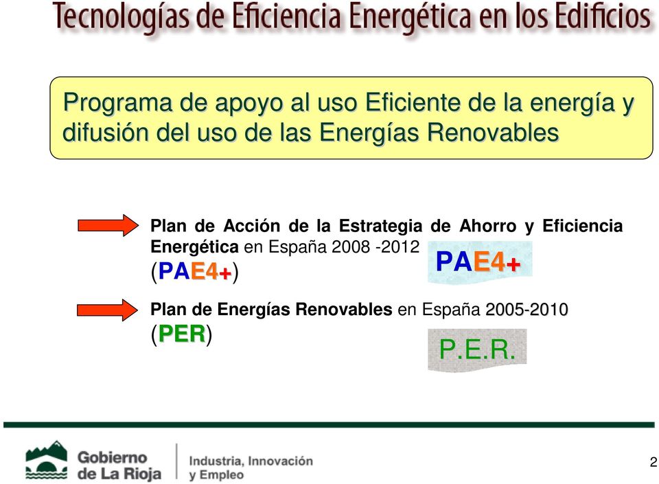 de Ahorro y Eficiencia Energética en España 2008-2012 (PAE4+) Plan