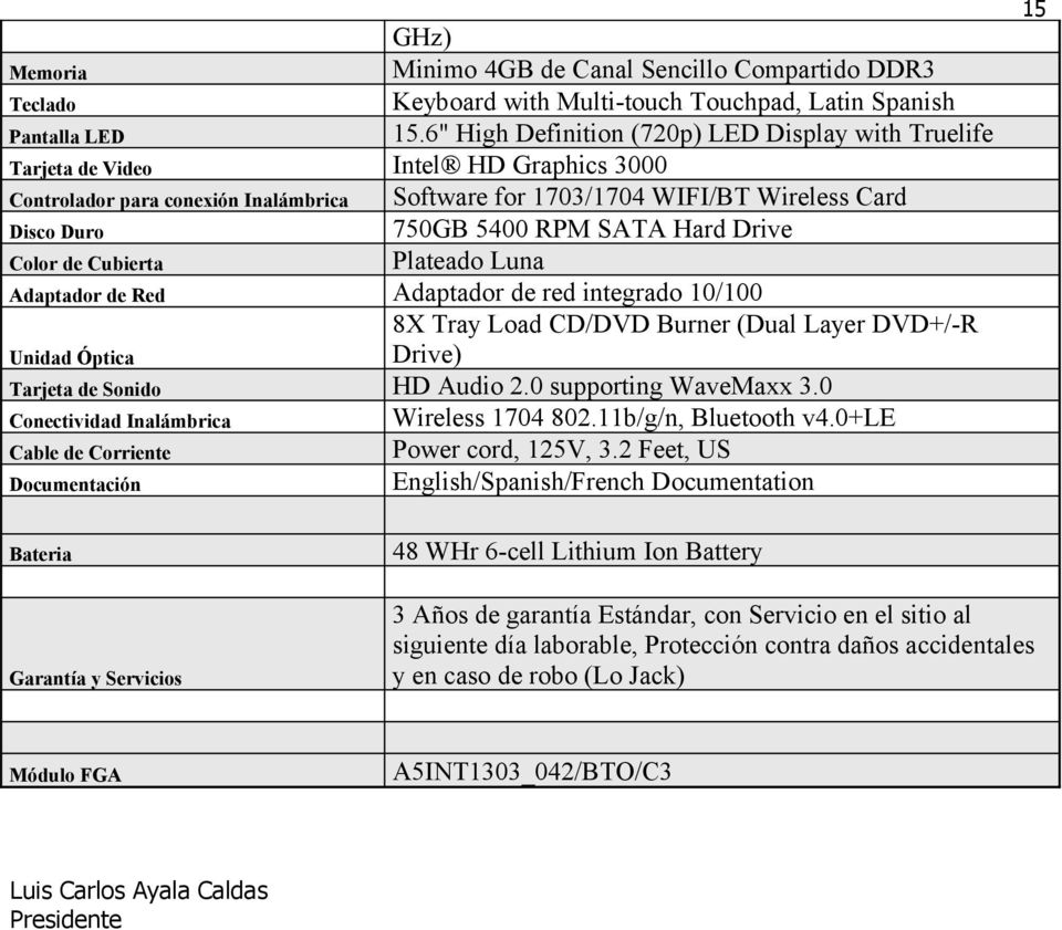 RPM SATA Hard Drive Color de Cubierta Plateado Luna Adaptador de Red Adaptador de red integrado 10/100 8X Tray Load CD/DVD Burner (Dual Layer DVD+/-R Unidad Óptica Drive) Tarjeta de Sonido HD Audio 2.