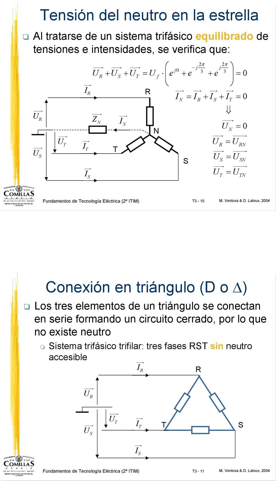 Laloux, 2004 Conxión n triángulo (D o ) Los trs lmntos d un triángulo s conctan n sri formando un circuito crrado, por lo qu no