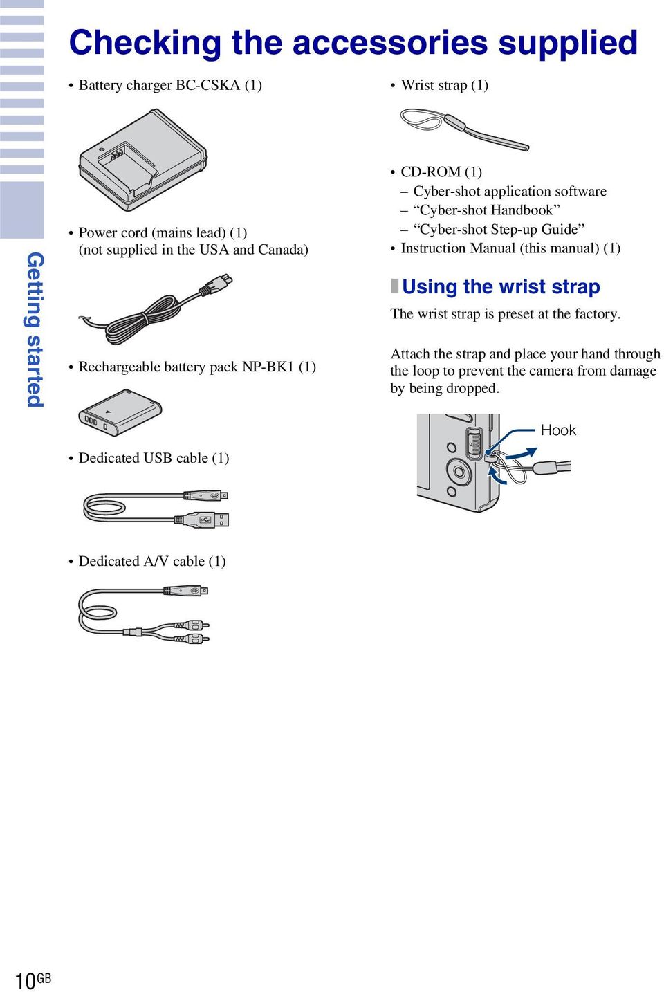Step-up Guide Instruction Manual (this manual) () x Using the wrist strap The wrist strap is preset at the factory.