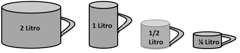 2.- Marca de rojo los recipientes que se necesitan. a) Cuántos recipientes de 1 litro se ocupan si se debe llenar uno de 2 litros?