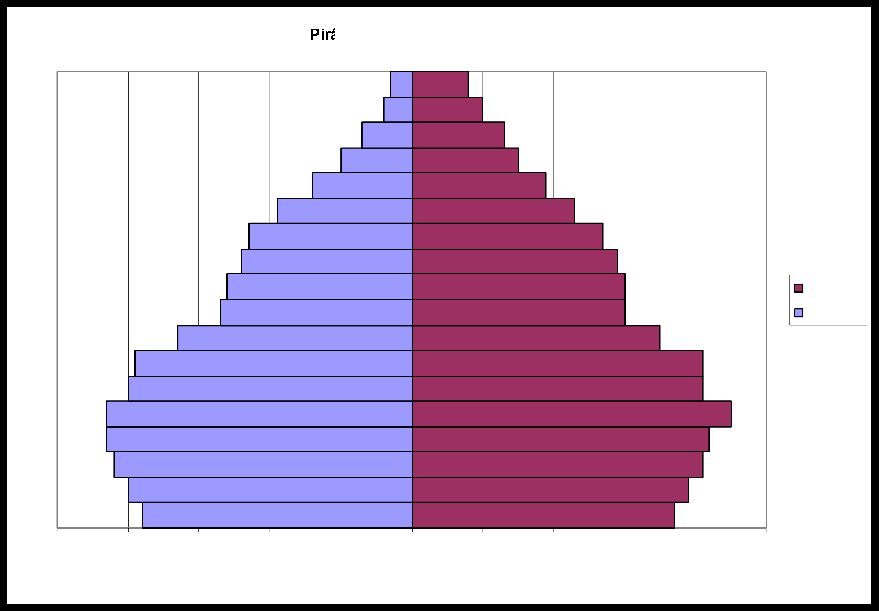 Figura 4 Fuente: Elaboración personal sobre la base del Censo Nacional de Población, Hogares y Viviendas Si se analiza la pirámide de población del Gran Paraná, en el cual no se incluye