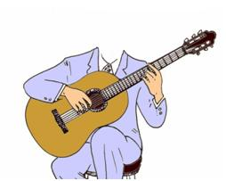 1. Posición de la guitarra La posición ideal para tocar la guitarra es sentado en una silla no muy alta, donde la pierna derecha debe estar haciendo contacto con el suelo y la pierna izquierda debe