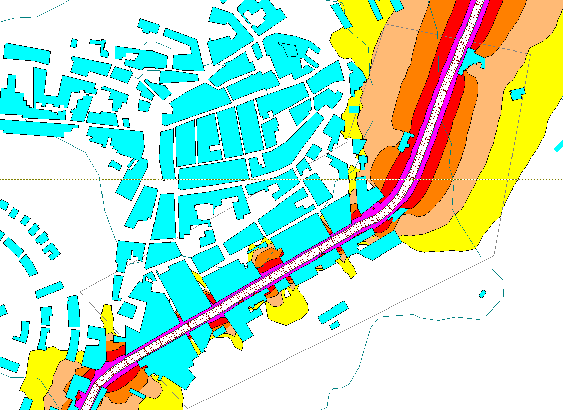 Figura 5.2. EJEMPLO DE PROPAGACIÓN DEL SONIDO EN UNA ZONA URBANA A continuación se presenta el esquema del método utilizado para la elaboración de los mapas estratégicos de ruido.
