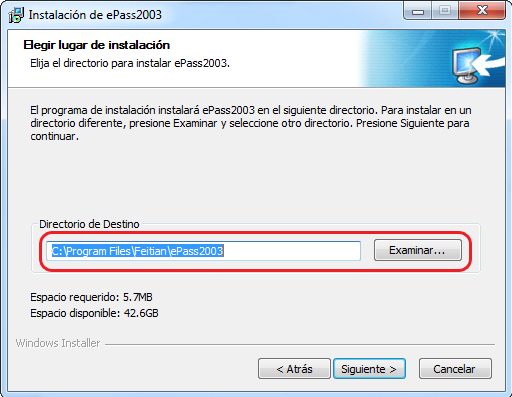 Proceso de instalación de token epass2003auto - Windows 7-8.1-10 Nueva ventana y siguiente.