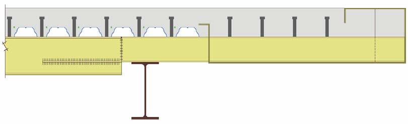 Interacción con la fachada Forjado mixto Pieza metálica estructural para remate perimetral del forjado Se aprovecha para facilitar las condiciones de apoyo de la fachada Vigueta Viga