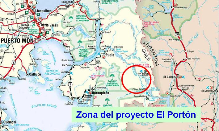 PROYECTOS EN ESTUDIO - CHILE Central El Portón PRINCIPALES CARACTERISTICAS Potencia Gen. Media Caudal de Diseño Inversión : 320 MW : 2.