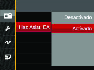 Haz Asist. EA En un entorno menos iluminado, puede activar la opción Haz Asist.