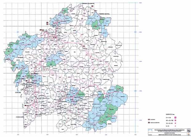 11. Planificación territorial y suelo industrial 257 Mapa 21. Plan sectorial de Áreas empresariales de Galicia (2004) A CORUÑA Has.