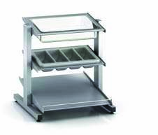 drop-in dispensador de platos soportes y cristales para buffet Sistema de resortes que mantiene los platos a nivel constante.