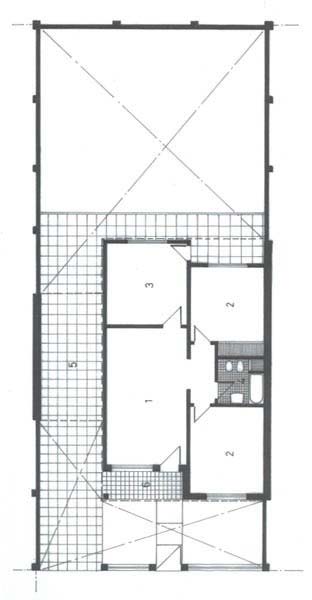 Costo de una vivienda unifamiliar Modelo 6: Vivienda unifamiliar, desarrollada en una planta entre medianeras.