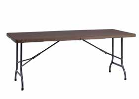 EASY RATTAN 180 (EASY) Mesas/Tables/Tables 1 92x76x9,5-12,5 366 786 876 - - Mesa con estructura plegable de acero pintado por pulverización al horno, y tablero de polietileno de alta densidad