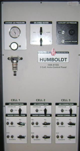 A.4 Panel de distribución HM-4155 Medidor de presión Sistema de aire y presión auxiliar Conexión de aire Conexión de agua Figura 74 Aparato panel de control Humboldt HM-4152A El panel de distribución