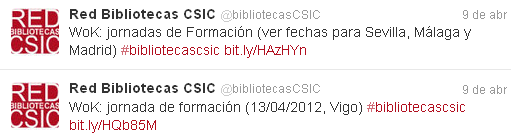 2. Twitter: @bibliotecascsic CARTA DE SERVICIOS DE LA RED DE BIBLIOTECAS Y ARCHIVOS DEL CSIC 1.