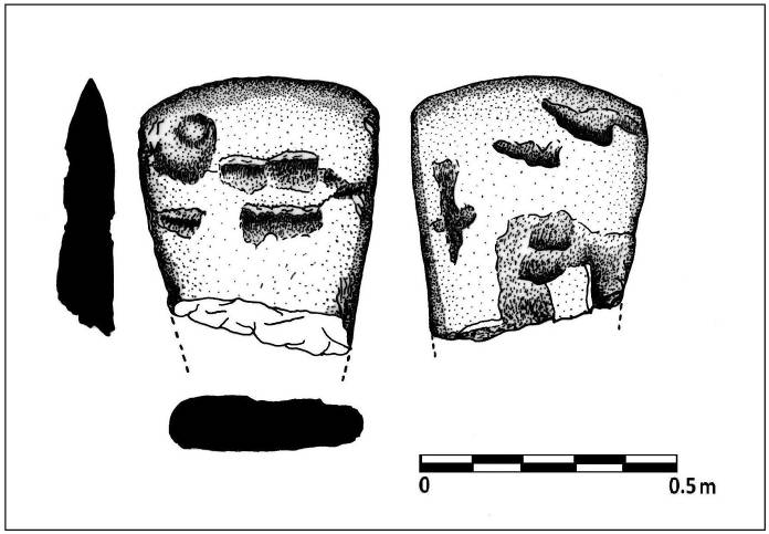 Figura 7-8: SNC 43-16-1 y 5, 44A-12-1 Artefactos de piedra
