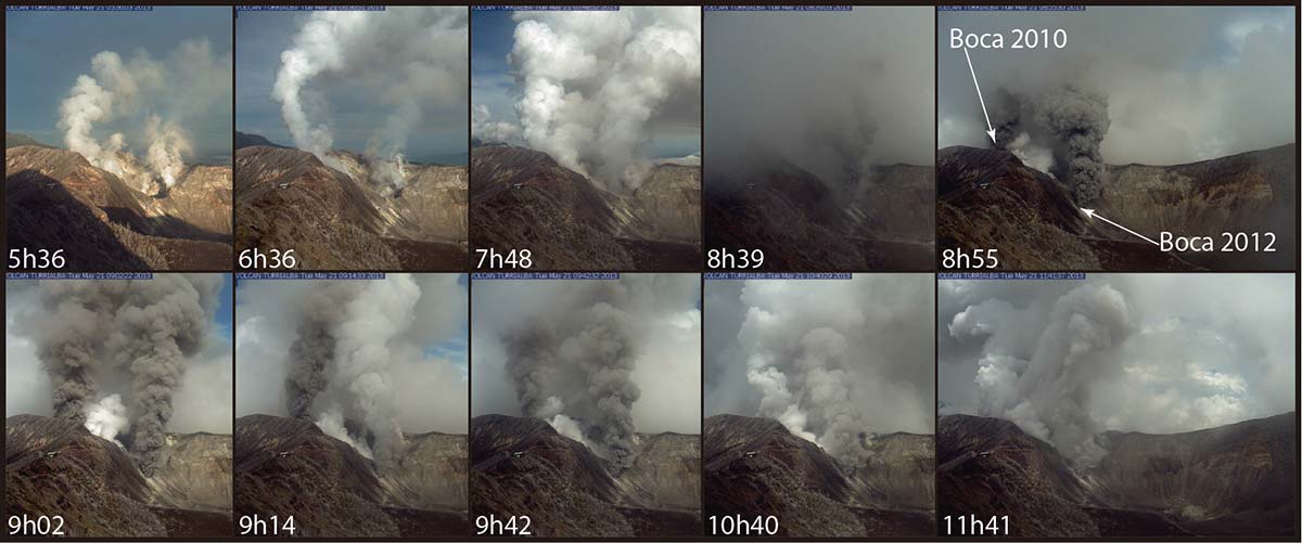 I_ Volcán Turrialba El 21 de mayo del 2013, el volcán Turrialba emitió cenizas por las dos bocas 2010 y 2012 durante aproximadamente 2-3 horas.