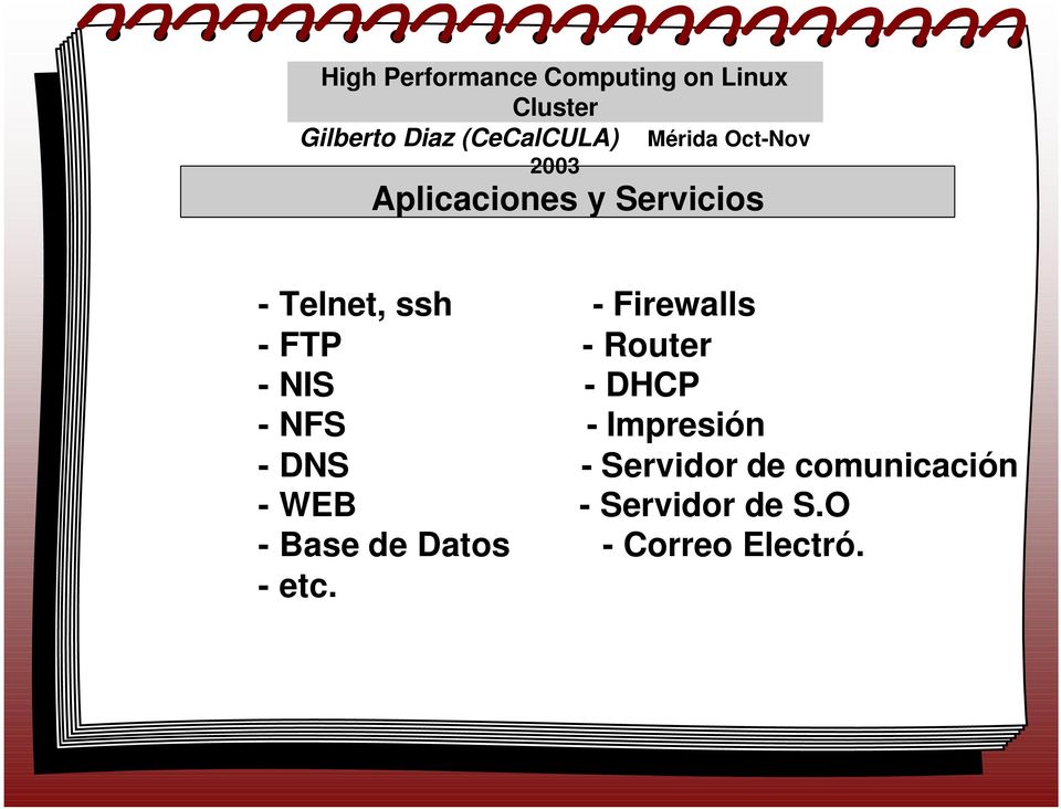 Impresión - DNS - Servidor de comunicación - WEB