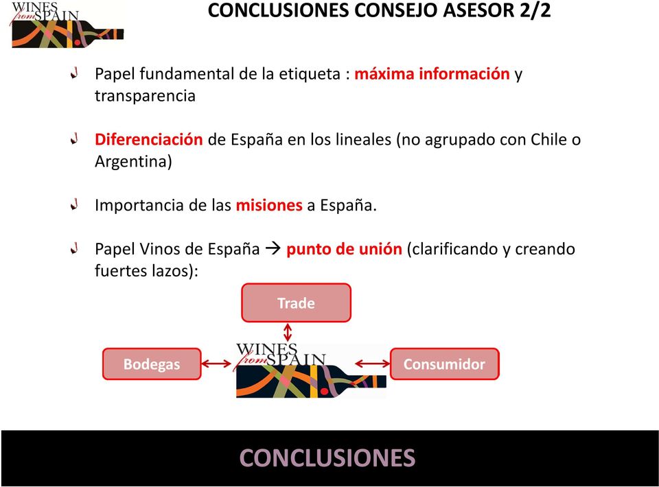 agrupado con Chile o Argentina) Importancia de las misiones a España.