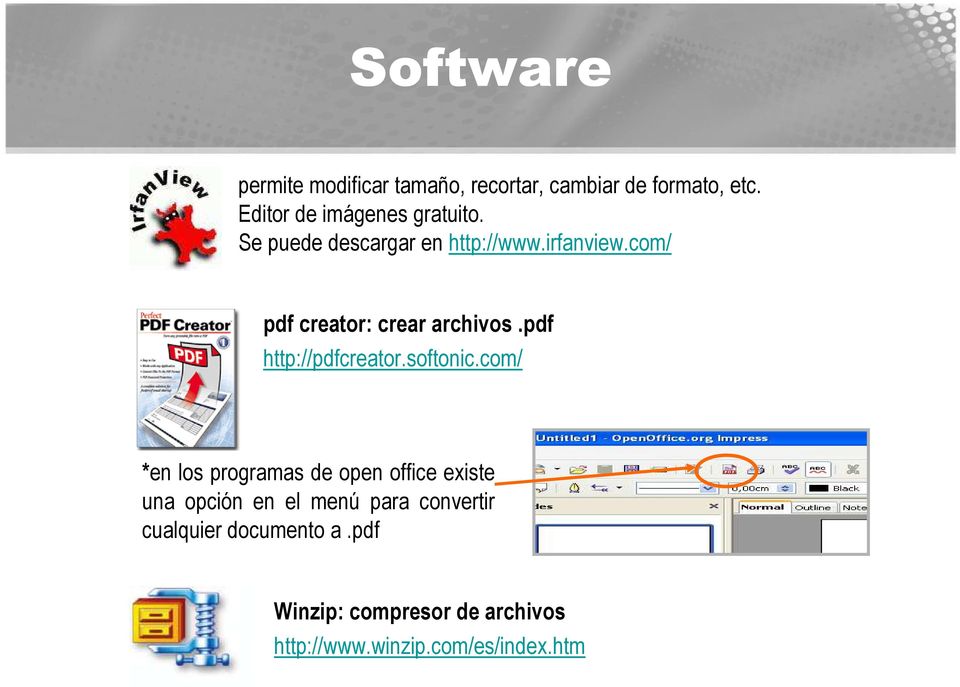 com/ pdf creator: crear archivos.pdf http://pdfcreator.softonic.