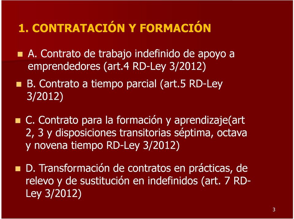 Contrato para la formación y aprendizaje(art 2, 3 y disposiciones transitorias séptima, octava y