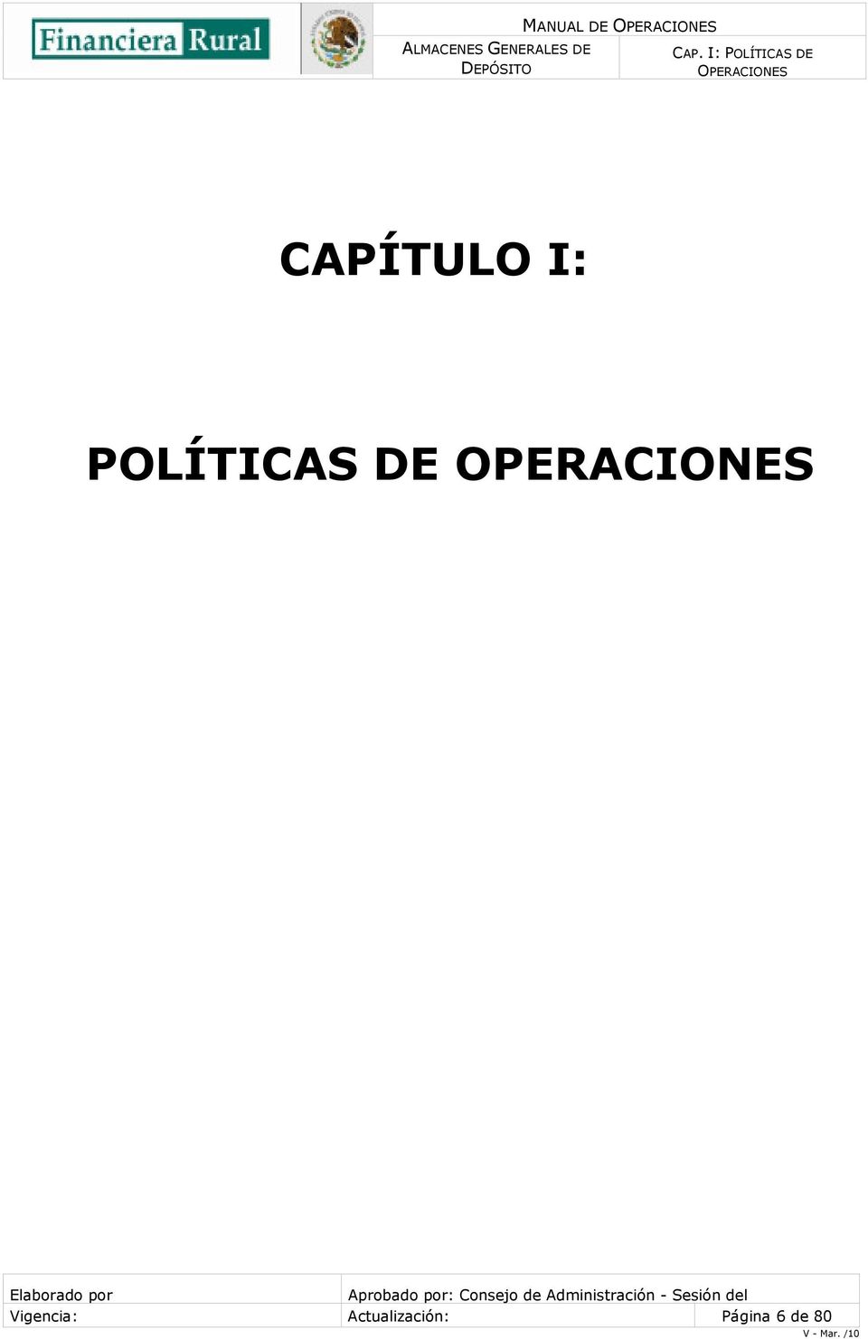 POLÍTICAS DE OPERACIONES