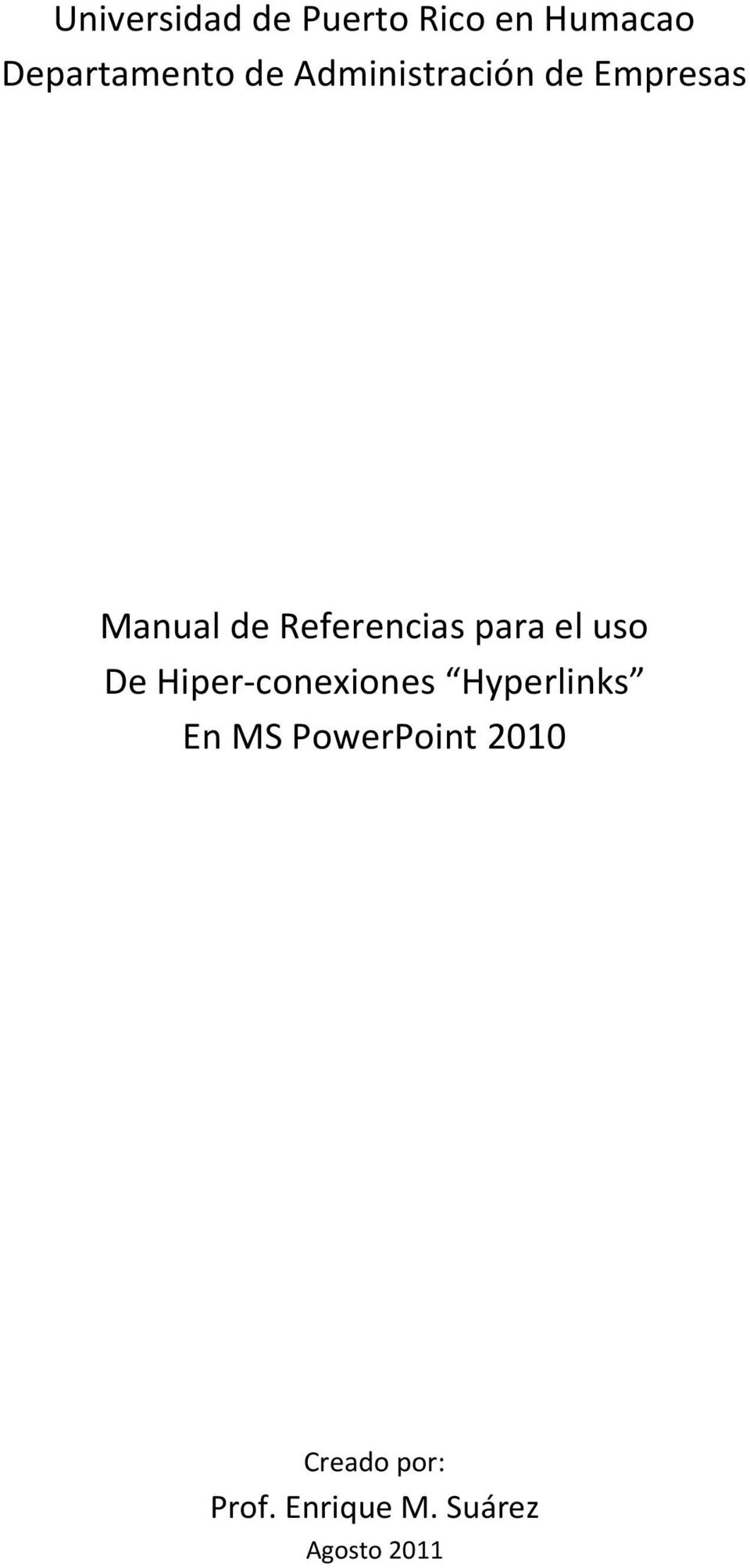 el uso De Hiper-conexiones Hyperlinks En MS