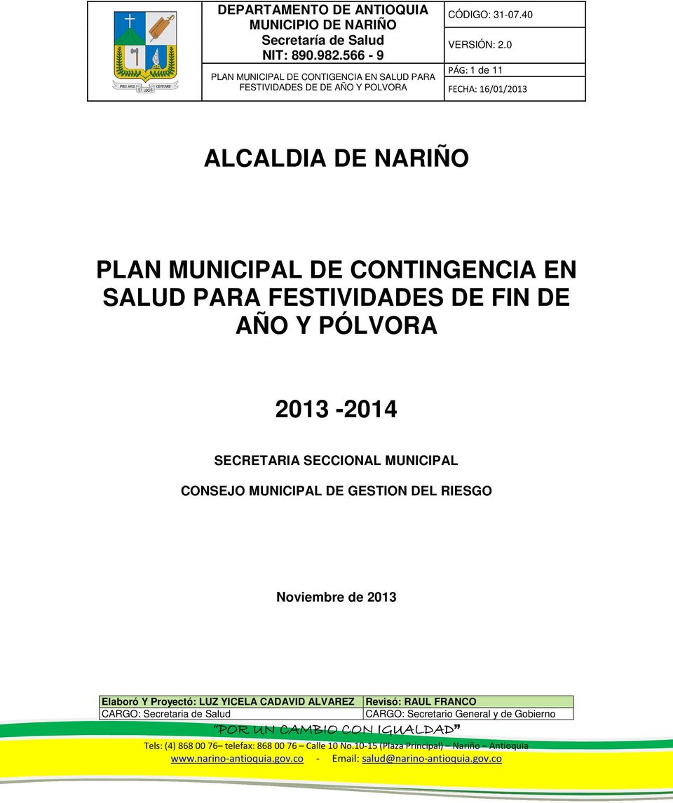 AÑO Y PÓLVORA 2013-2014 SECRETARIA SECCIONAL