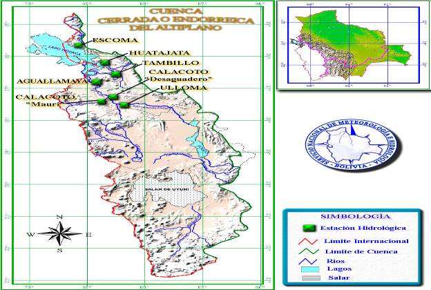 Las figuras 3 y 4 muestran el mapa hidrológico de las Cuencas: Cerrada del Altiplano y del río Choqueyapu, respectivamente; con la ubicación