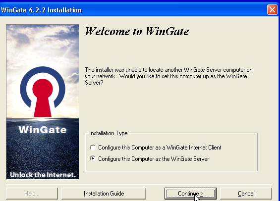 Marcamos la opción de Configurar Wingate Server.