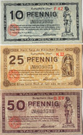 En relación al dinero de emergencia alemán utilizado durante y tras la I Guerra Mundial (notgeld).