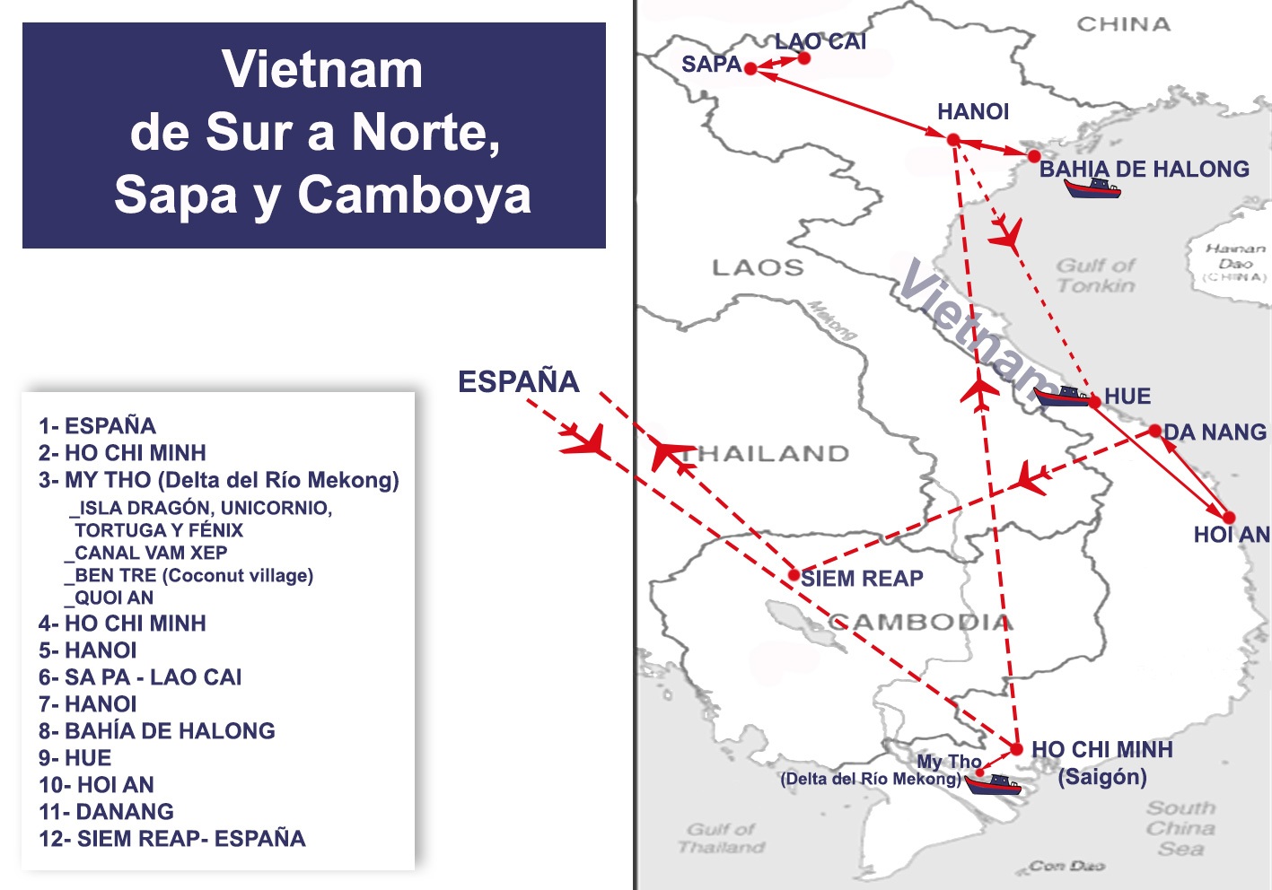 Vietnam de Sur a Norte, Sapa y Camboya Desde 2.088 OBSERVACIONES - Salidas: Martes.