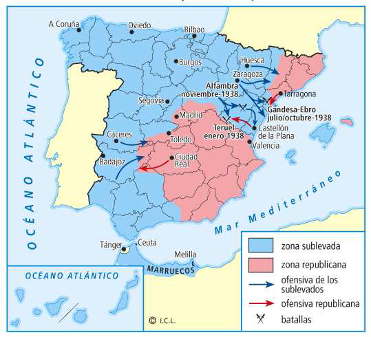 entonces en el frente aragonés-levantino durante muchos meses, con operaciones secundarias sólo en Extremadura, Franco planea y ejecuta una gran ofensiva en el bajo Aragón, que dará lugar primero a