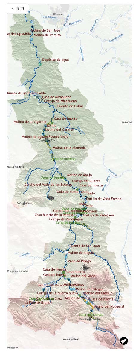 Los paisajes fluviales en la planificación y gestión del agua RECURSOS AMBIENTALES, PATRIMONIALES Y SOCIOCULTURALES Análisis toponímico La falta de cartografía posterior a 1980 en la zona alta de la