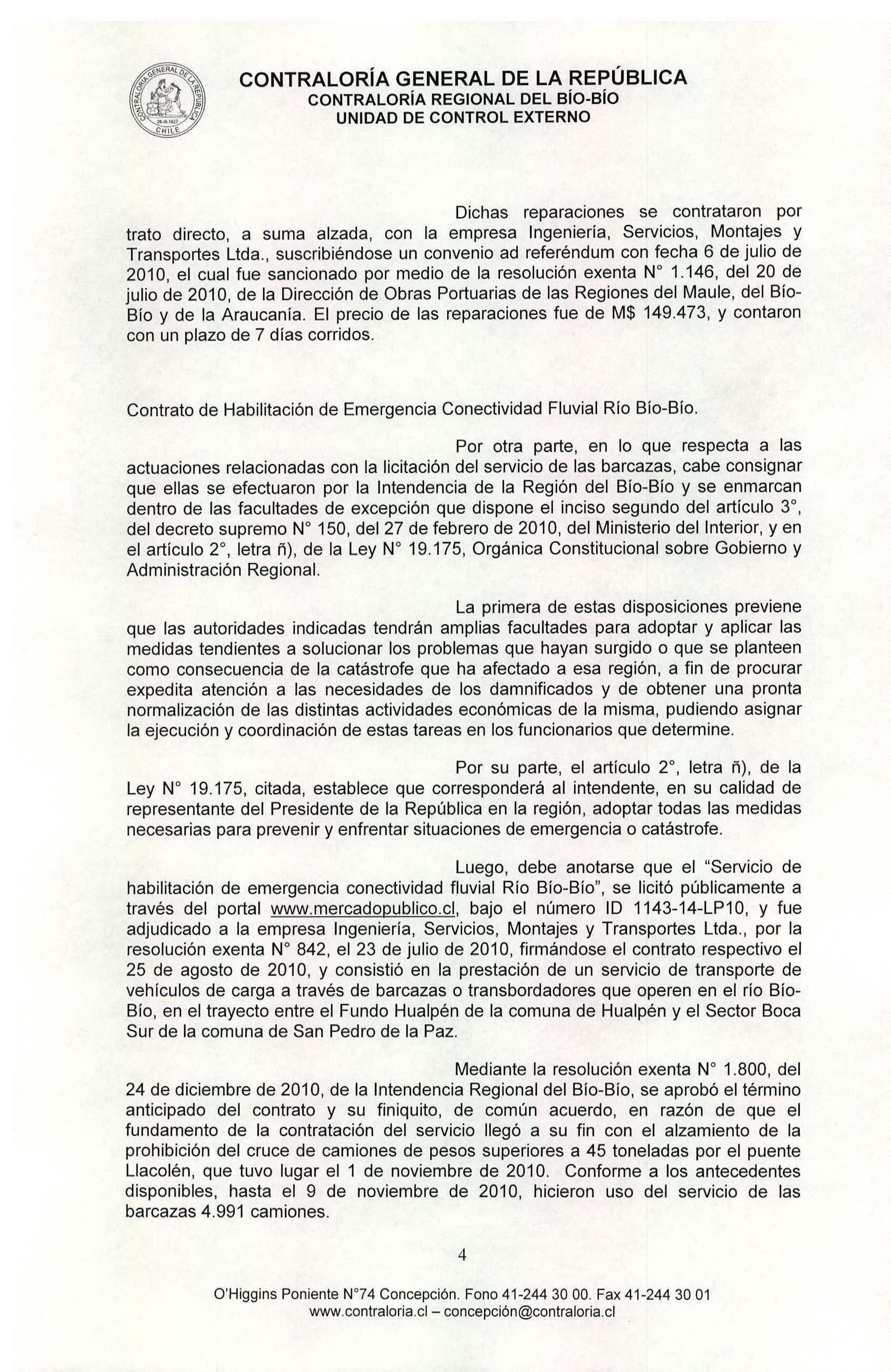 CONTRALORíA GENERAL DE LA REPÚBLICA CONTRA LO RíA REGIONAL DEL BíO.