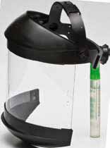 A CABEZA FACIAL PROTECCIÓN FACIAL CABEZA ABIERTA EN 170 CE Adaptador de polipropileno regulable le a cabeza mediante sistema de ruleta Permite la elevación del visor Compatible con gafas y