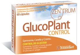 ZENTRUM GLUCOPLANT CONTROL Complemento alimenticio elaborado a base de Especies vegetales. Ingredientes por cápsula: Gymnema ES (300 mg), Canela ES 10:1 (50 mg), Picolinato de cromo (0.85 mg, eq.