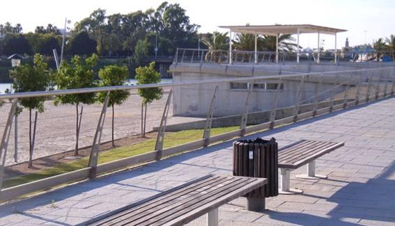 Ejecución de Áreas Verdes, Parques y Jardines. Muelle de Las Delicias Urbanización Muelle de las Delicias en Sevilla Superficie: 10 Has.