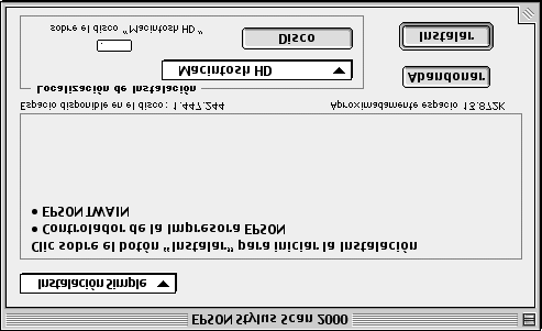 Nota para usuarios de imac: Si utiliza el Mac OS 8.1, deberá instalar imac Update 1.0 antes de instalar el software del Stylus Scan.