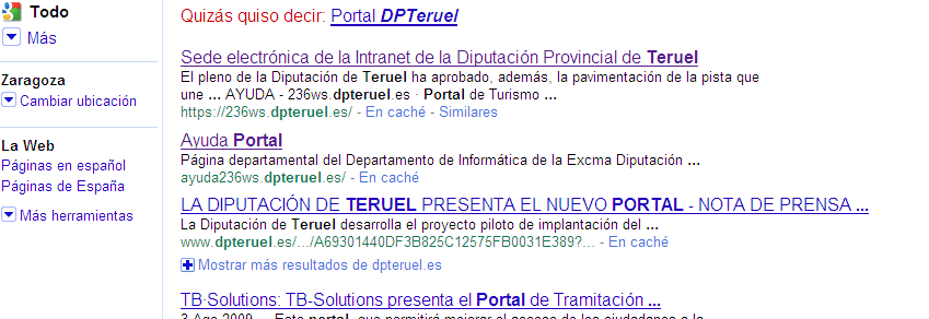Introducción. El Portal de Diputación Provincial de Teruel Acceso: https://236ws.dpteruel.es/wps/portal A través de un buscador.