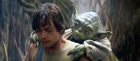 Hipérbaton. Citas de Yoda con hipérbaton: Abandonarte la fuerza no puede.
