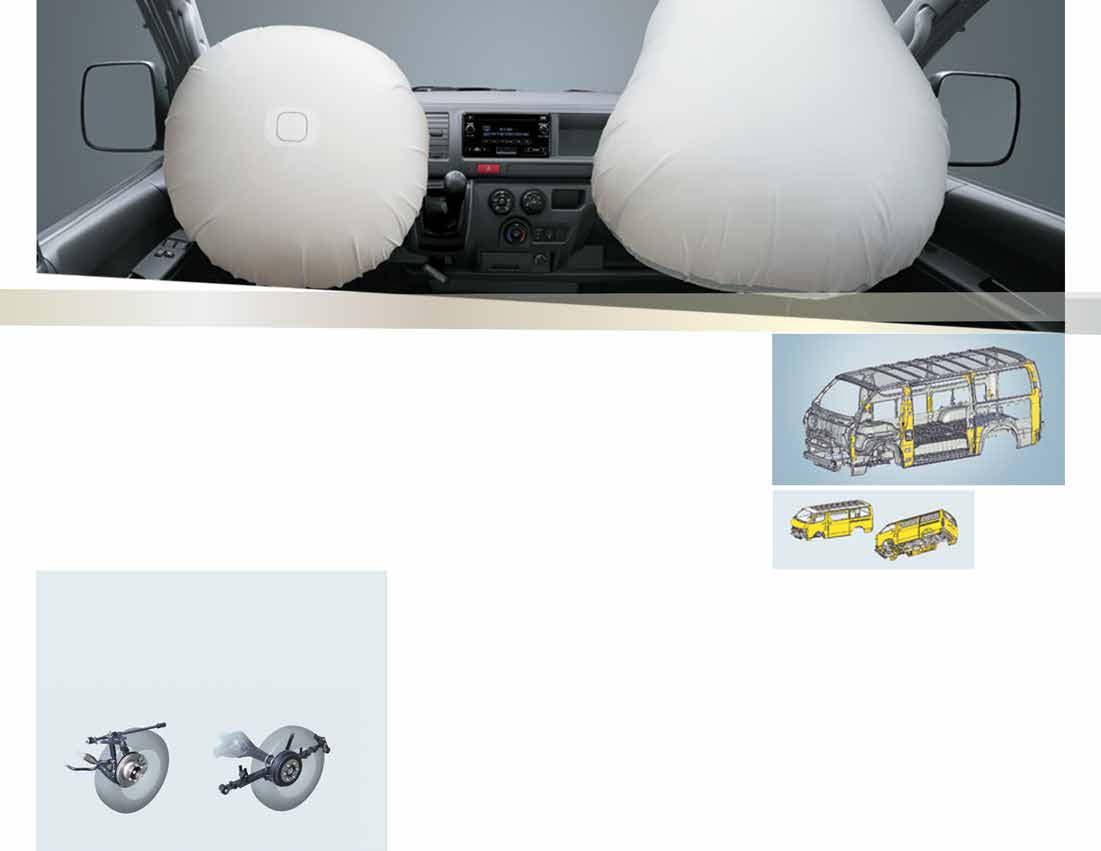 UN COMPROMISO A LA SEGURIDAD SIN IGUAL Bolsas de aire (airbag) SRS Bolsas de aire SRS (Sistema suplementario de sujeción) en el asiento del conductor y el pasajero (Opcional)*.