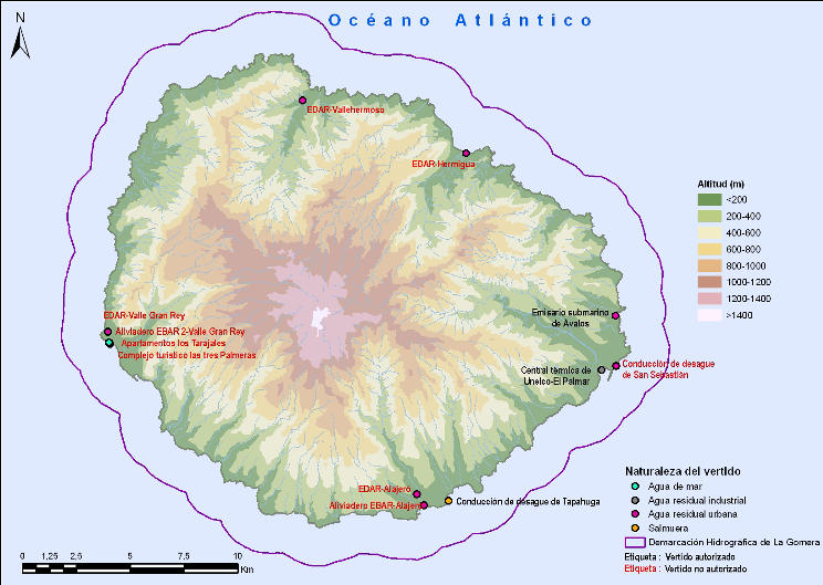 Figura 54: Análisis de Vertidos según el Censo de vertidos tierra-mar del Gobierno de Canarias del 2008 4.4.1.