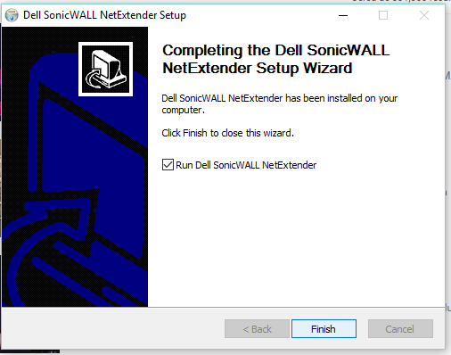 Figura 16: Instalación completada Si seleccionamos la opción Run Dell SonicWALL NetExtender, el programa de instalación ejecutará enseguida la aplicación NetExtender y terminará.