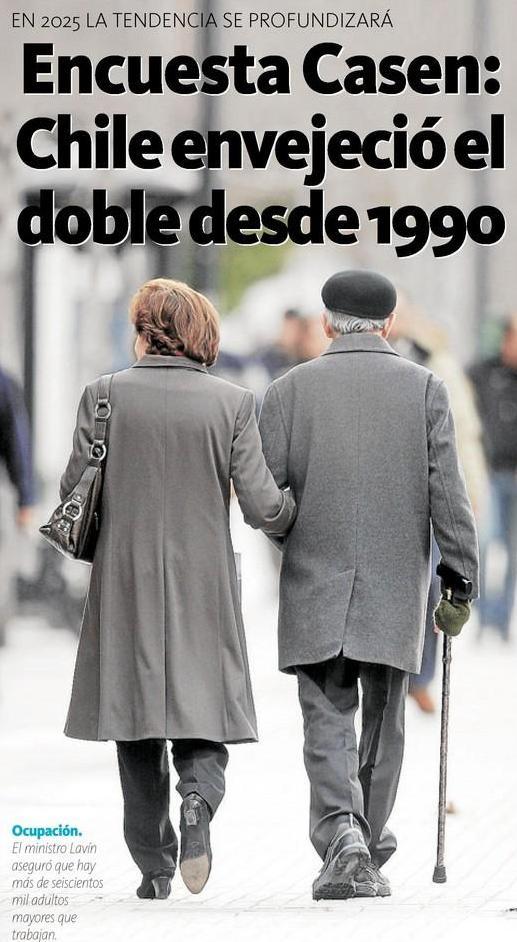 Las personas mayores en Chile En 1990 había 1.306.