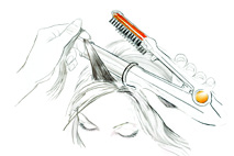 32mm Plancha Giratoria InStyler Separar el cabello Para lograr el peinado que deseas con InStyler, es importante que sepas cómo debes separar los mechones de cabello que quieres peinar.