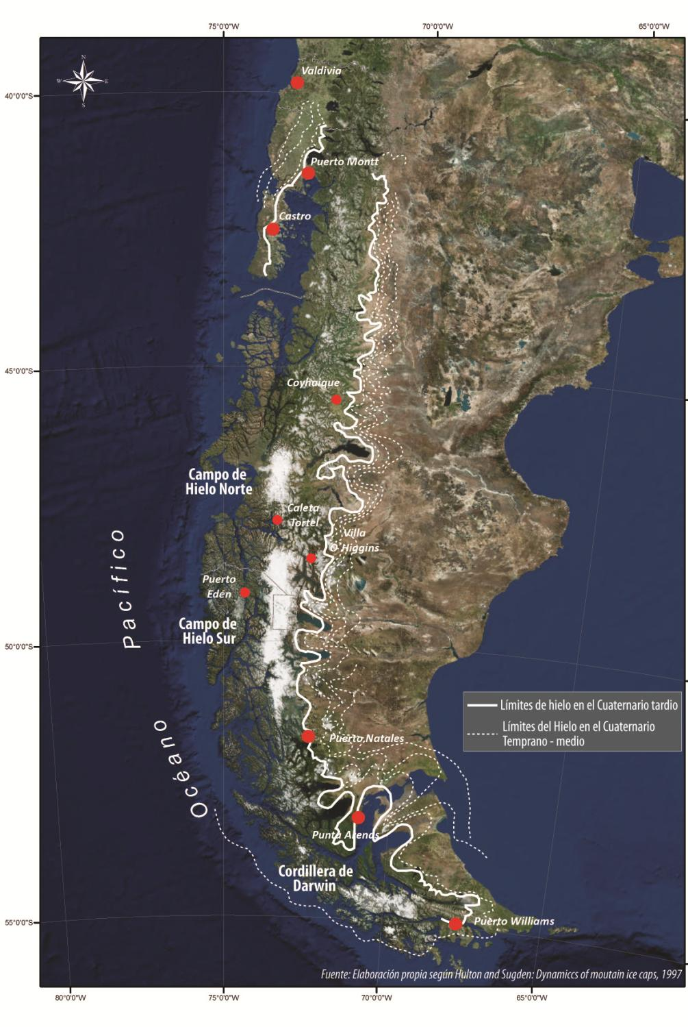 Campo de Hielo Sur «Relicto Glaciar» Los Andes Patagónicos Inicio periodo Jurásico 200 millones de años y forma actual periodo Cretácico, 145 millones de años.