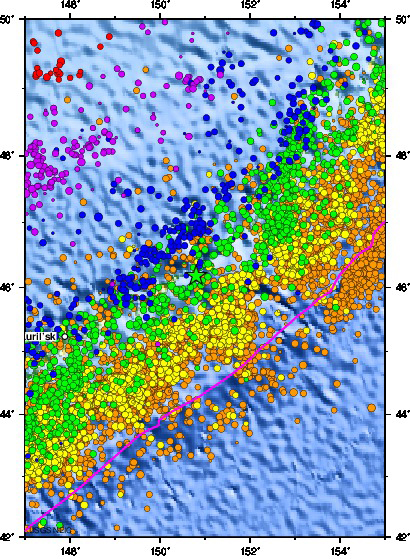 Terremotos y Sismicidad Histórica Este terremoto (estrella verde), ploteado con sismicidad regional desde 1990.