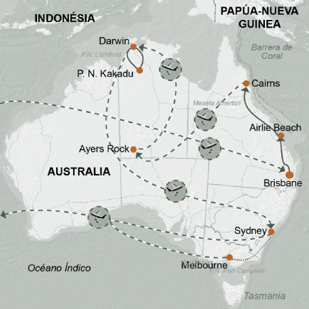 Australia De Brisbane a Sydney Salida 2/8 y 4/10 Australia es a la vez país y continente de grandes contrastes.
