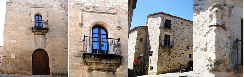 Casa de Ulloa En su fachada tiene dos hermosas ventanas geminadas con mainel de mármol. Perteneció a laos Ulloa de la rama de los Alcaides del Castillo de Valencia de Acántara ❶ x.
